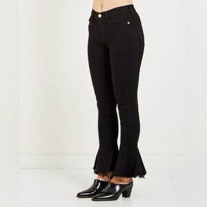FRAME Jeans 25 Womens Le Skinny De Jeanne Bell Flare Hem Black